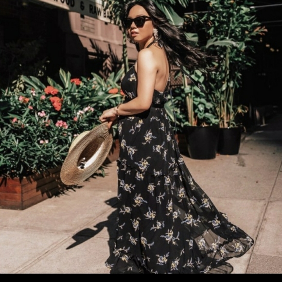 Who What Wear black floral maxi dress - Picture 2 of 5